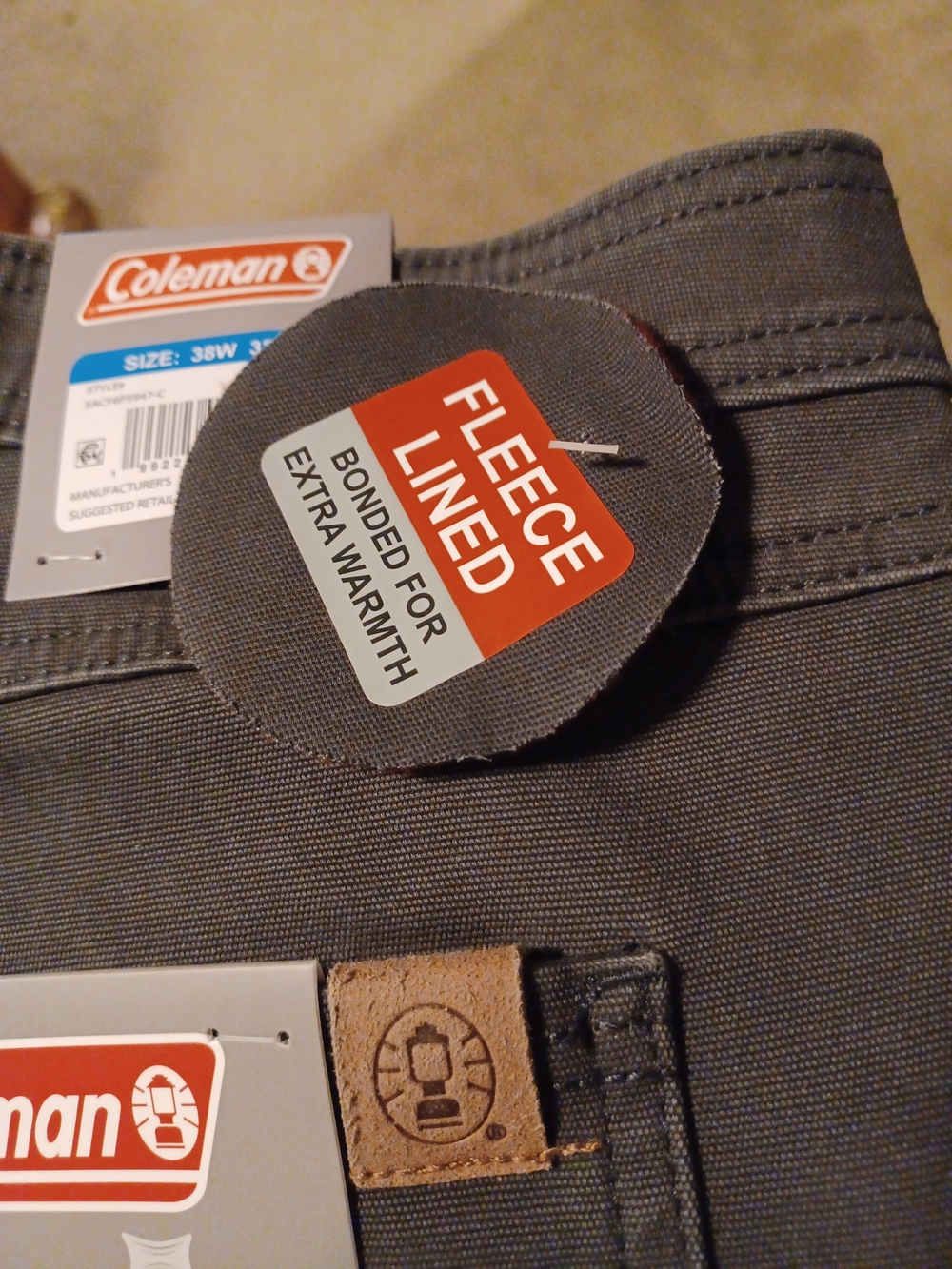 Coleman Men’s Fleece-Lined Gray Jeans